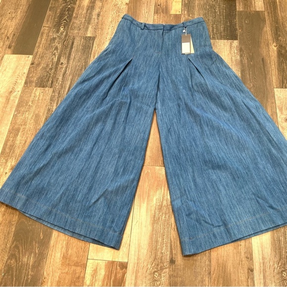 Palmer Harding Blue Denim Wide Leg Gratitude Trousers Size 12 NWT - Picture 2 of 12